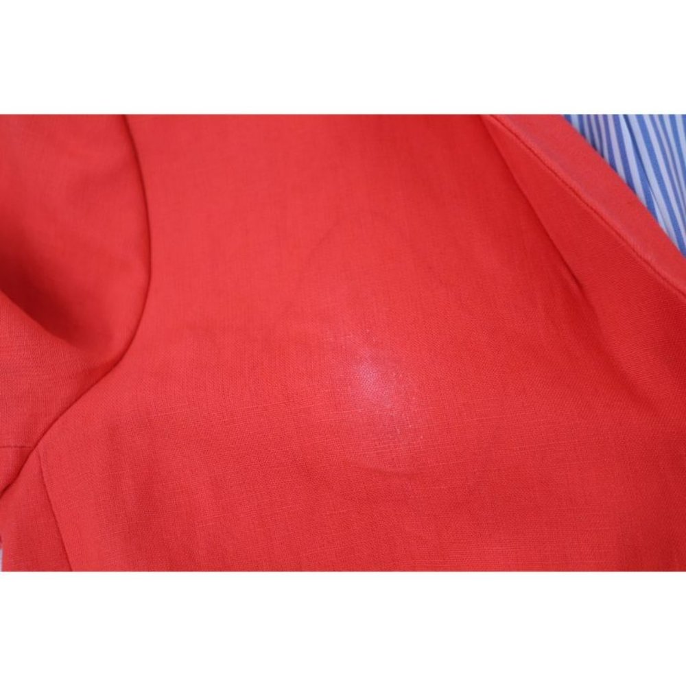 J.CREW blazer Women Size 4 Rhodes Linen Fiery Sunset Gold Buttons jacket - Picture 14 of 15